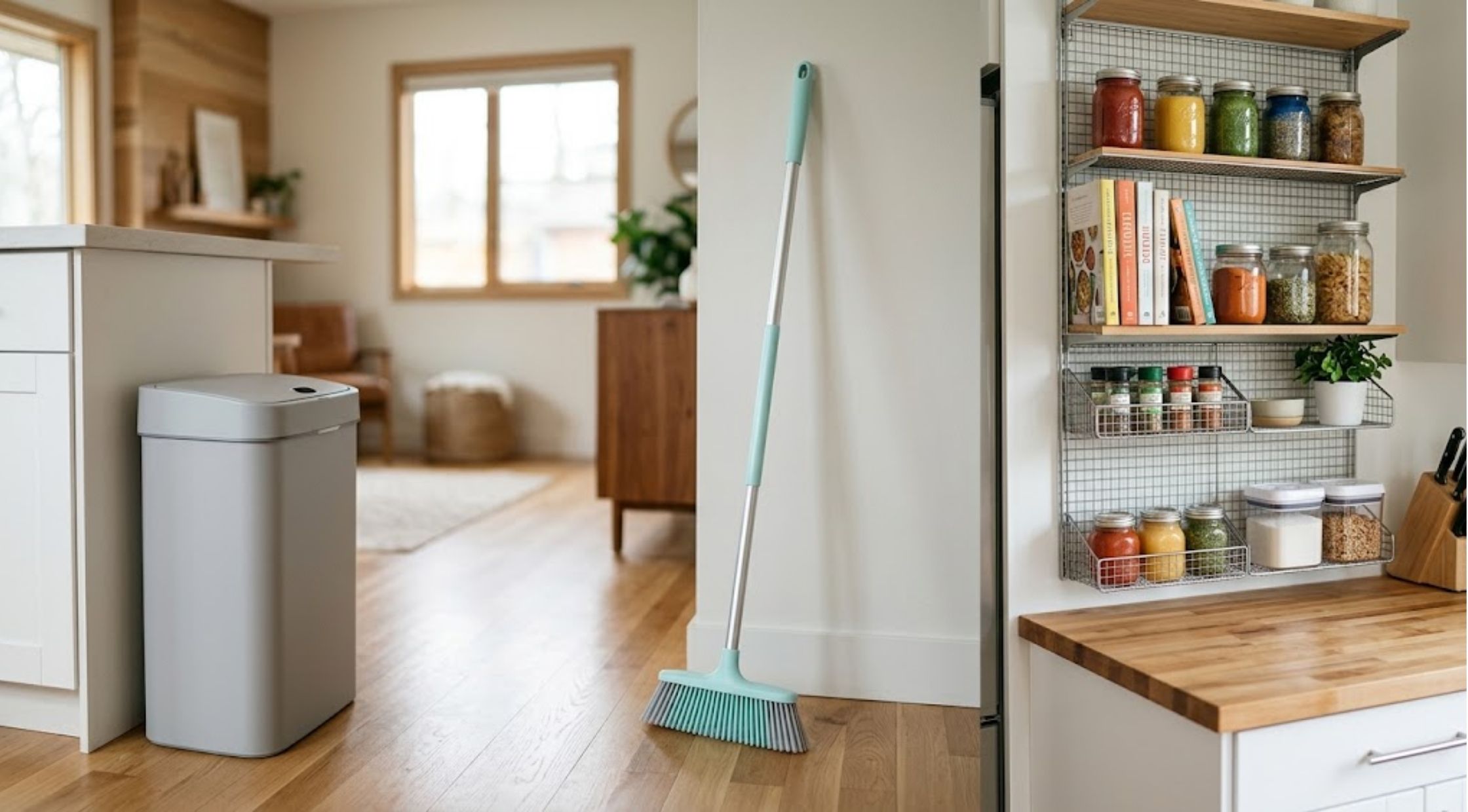 How to Choose a Smart Bin, Silicone Broom & Kitchen Storage Racks